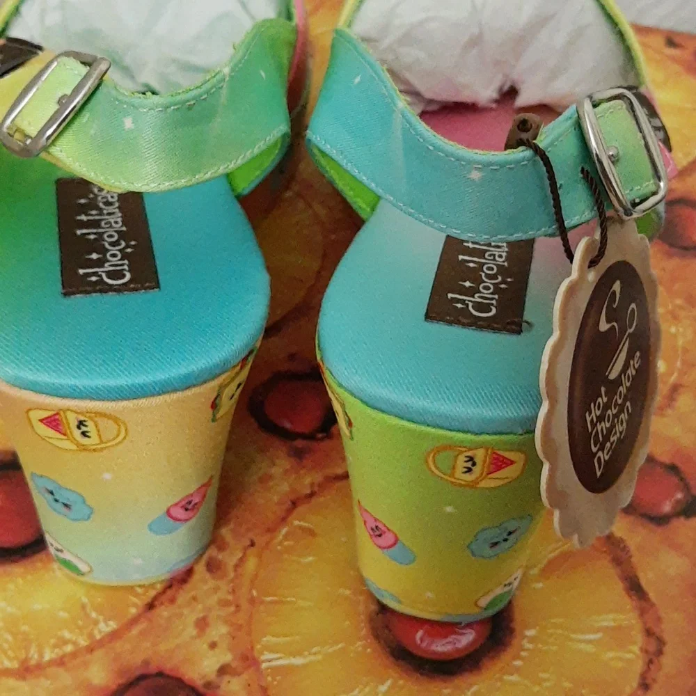 Hot Chocolate Chocolaticas Platform Wedge Slingback Sandals PICNIC 8 US / 38 EU